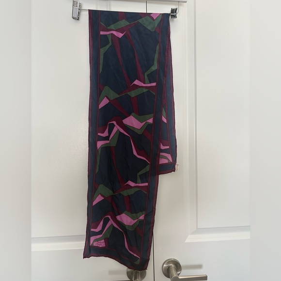 Monique Martin 100% Silk Scarf 1970s Mod Geometric Pop Art - Picture 2 of 9